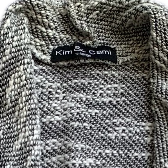Kim & Cami open Fly Away Front Gray & Black or beige Cardigan, Size XL - Picture 4 of 11